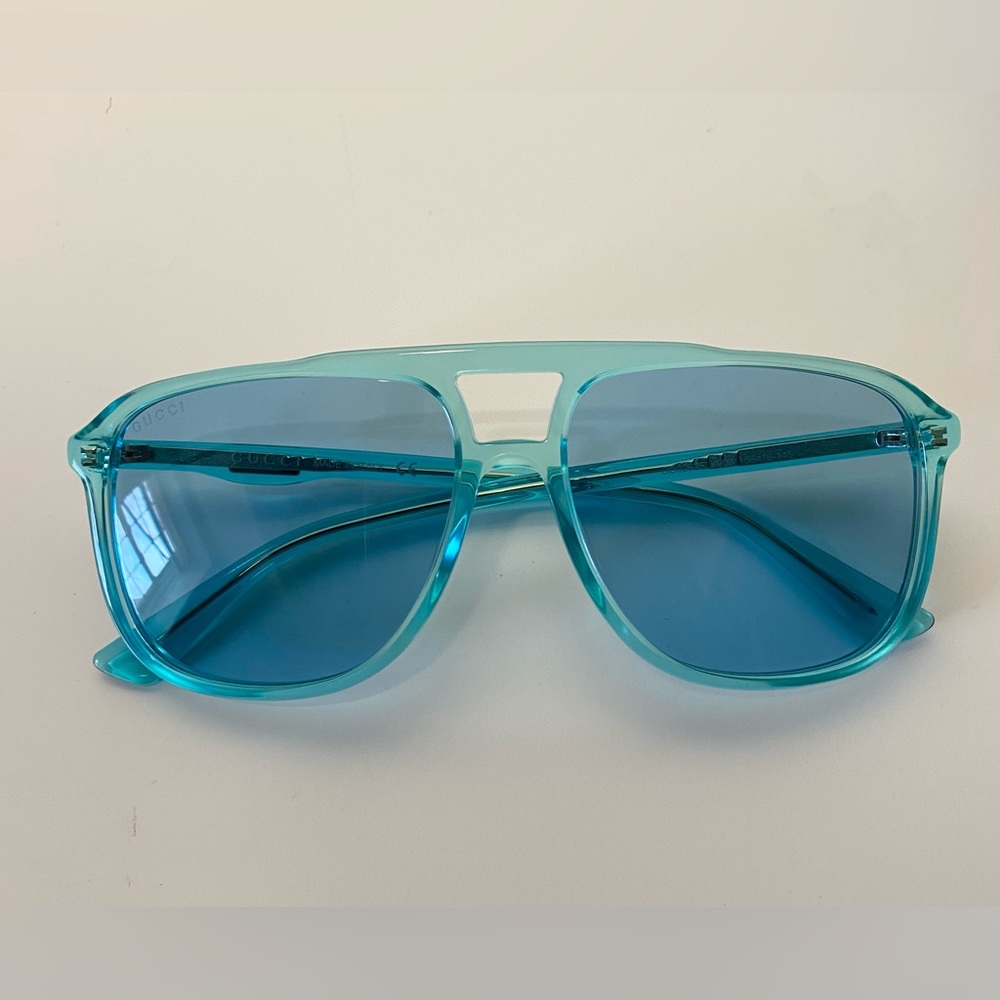 Gucci Mens Aviator Light Blue Sunglasses GG0262S